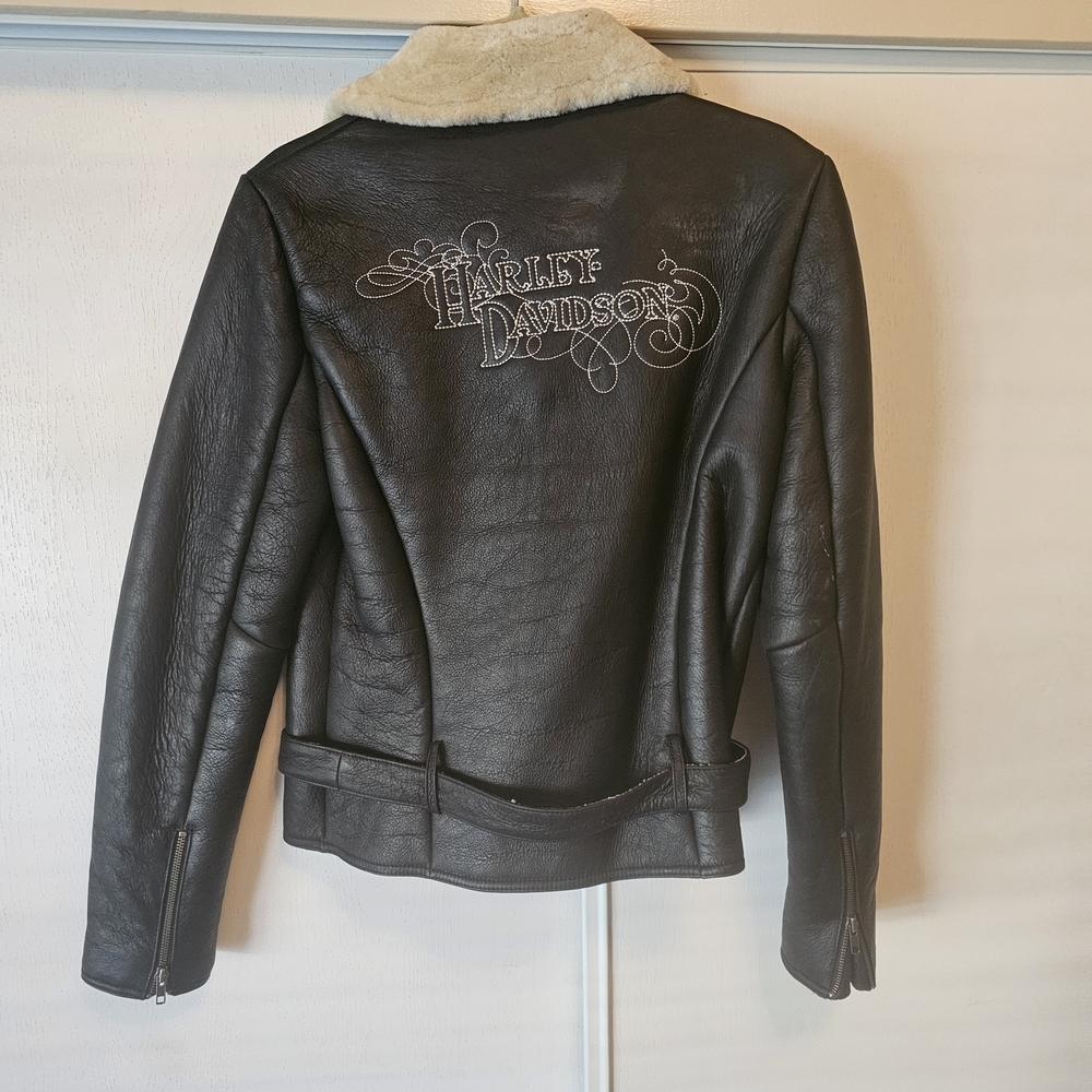 Harley-Davidson Black and Cream Leather Jacket